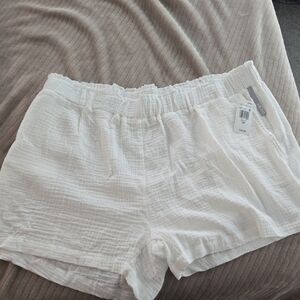White Linen Shorts